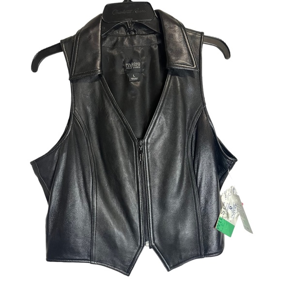 NWT Wilson’s Pelle Studio Collared Zip Front Vest - Picture 1 of 9